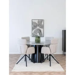 Ronde Eettafels-House Nordic Eettafel Grijs/Zwart - Rond - 120x120x75cm - Brito