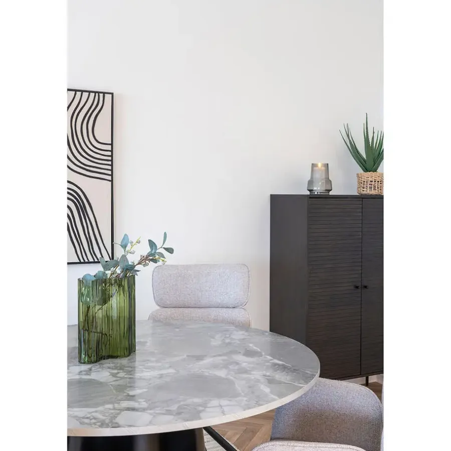 Ronde Eettafels-House Nordic Eettafel Grijs/Zwart - Rond - 120x120x75cm - Brito