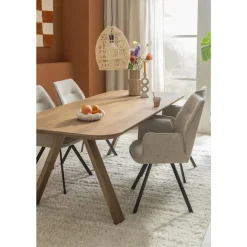 Rechthoekige Eettafels-Leen Bakker Eettafel Mandy - mangohout - 75x200x94cm
