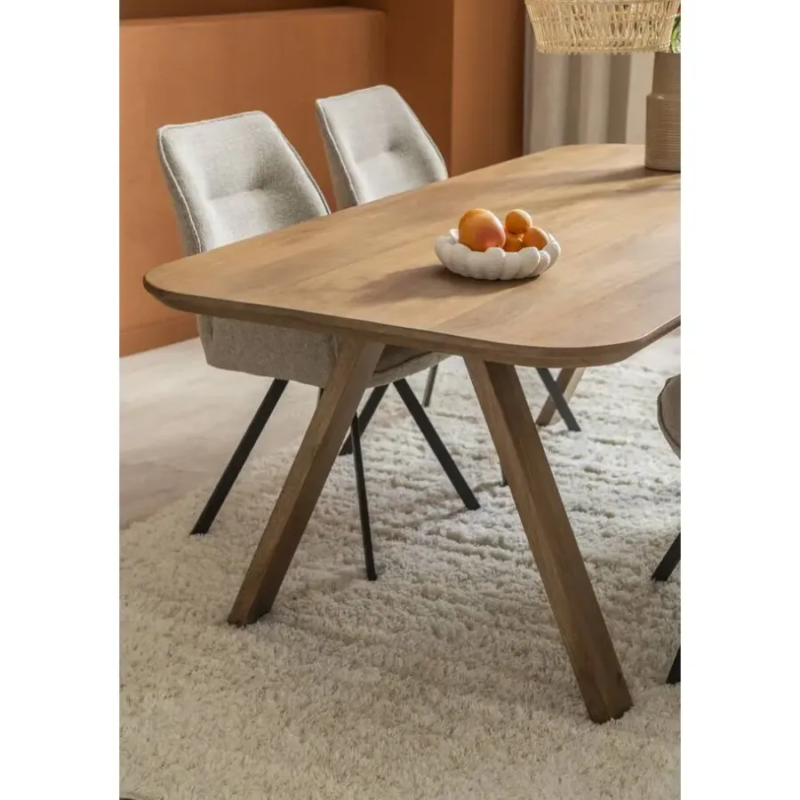 Rechthoekige Eettafels-Leen Bakker Eettafel Mandy - mangohout - 75x200x94cm