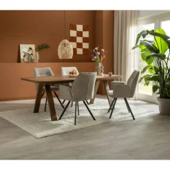 Rechthoekige Eettafels-Leen Bakker Eettafel Mandy - mangohout - 75x200x94cm