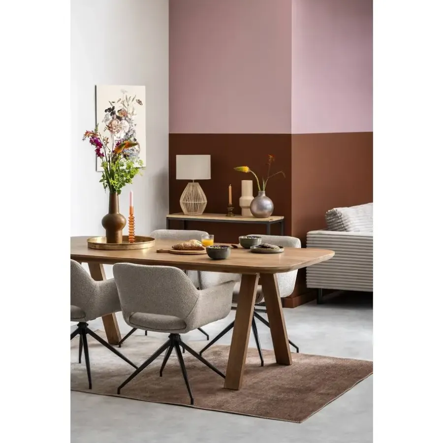 Leen Bakker Eettafel Mandy - mangohout - 75x180x92cm