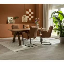 Leen Bakker Eettafel Mandy - mangohout - 75x180x92cm