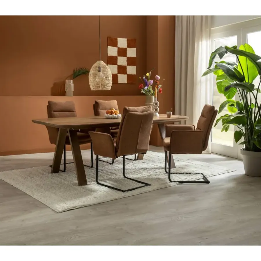 Leen Bakker Eettafel Mandy - mangohout - 75x220x94cm