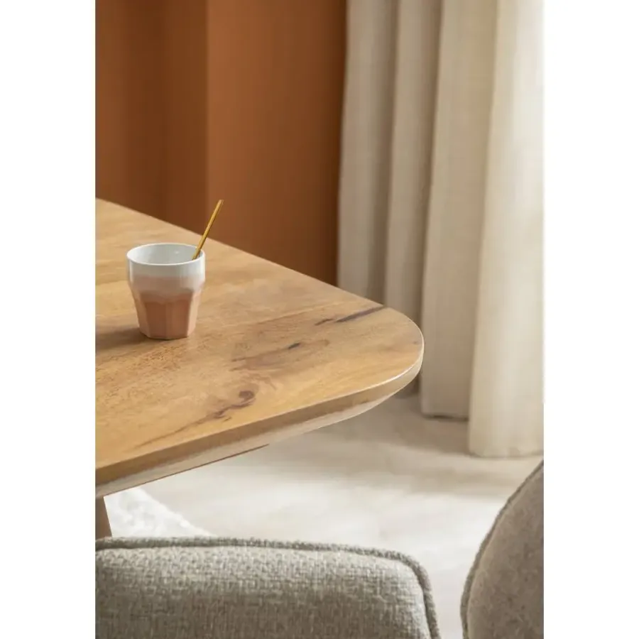 Leen Bakker Eettafel Mandy - mangohout - 75x220x94cm