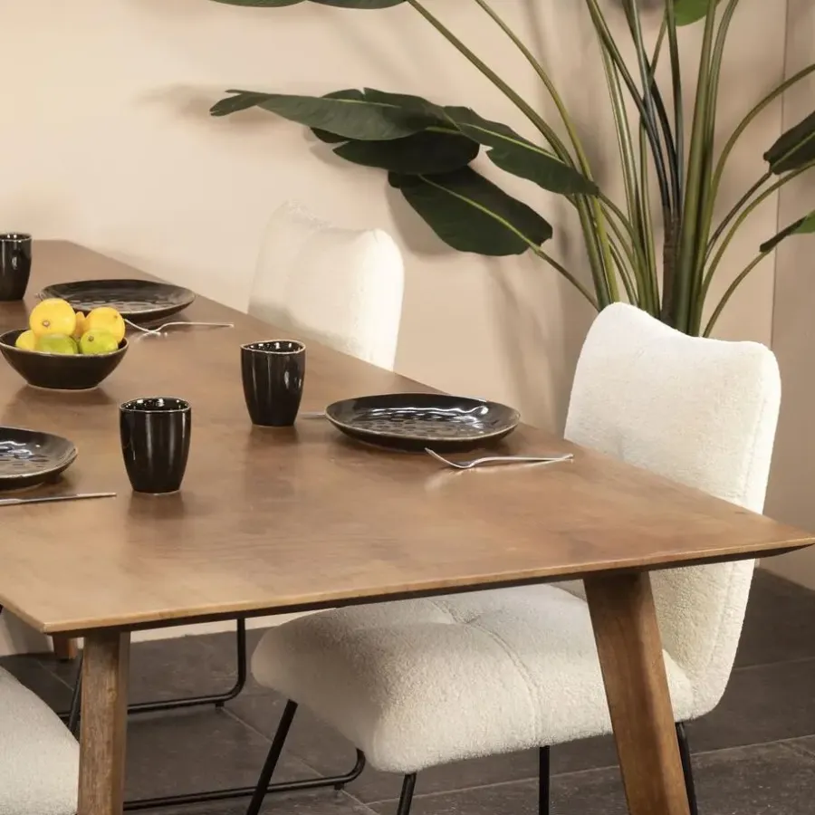 Giga Meubel Eettafel Mangohout - 200x90x76cm - Landelijk - Oslo