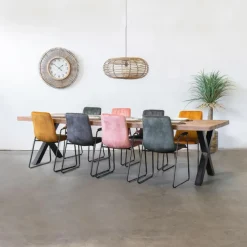 Giga Meubel Eettafel Mangohout - 300x100x76cm - Metaal - Duncan