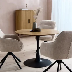 Giga Living Eettafel Naturel Eiken - Ø100x73,5cm - Cesura