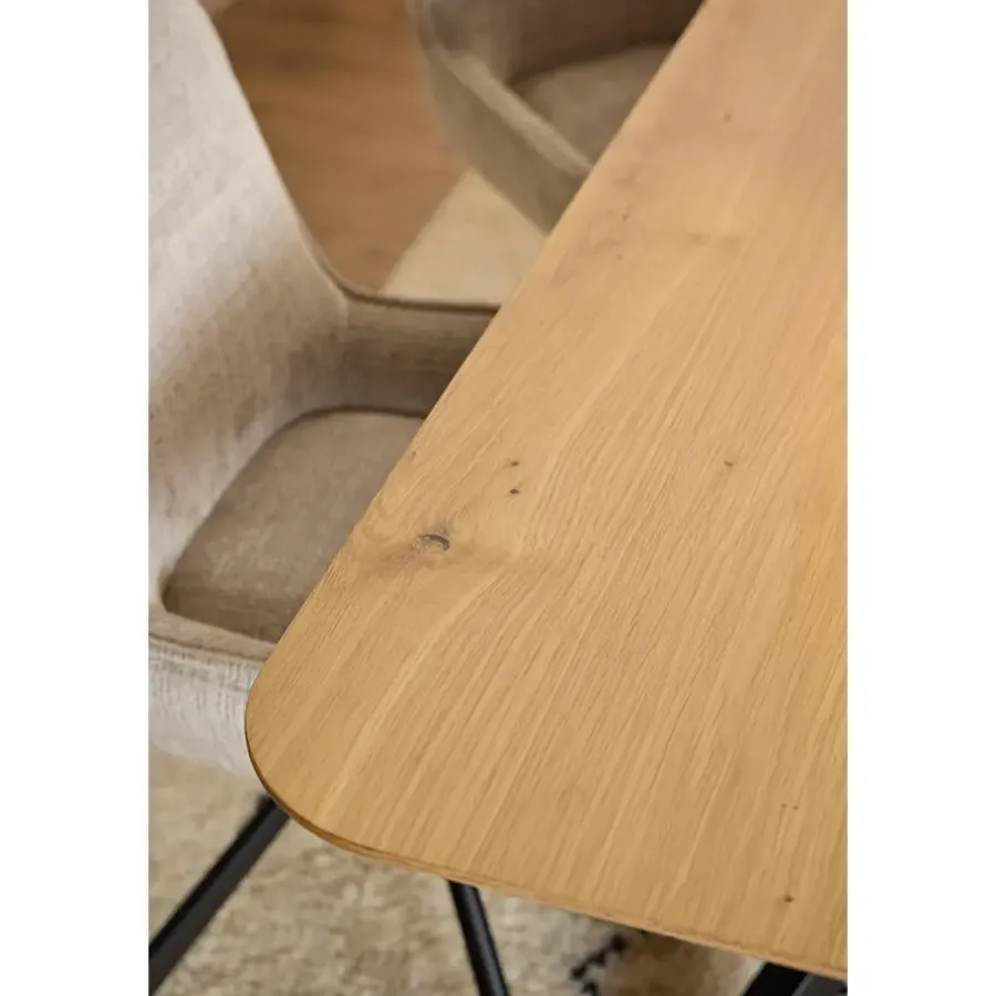 Giga Living Eettafel Naturel Eikenhout - 200x100x75cm - 6-8 personen - Dain