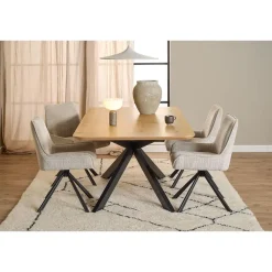 Giga Living Eettafel Naturel Eikenhout - 200x100x75cm - 6-8 personen - Dain