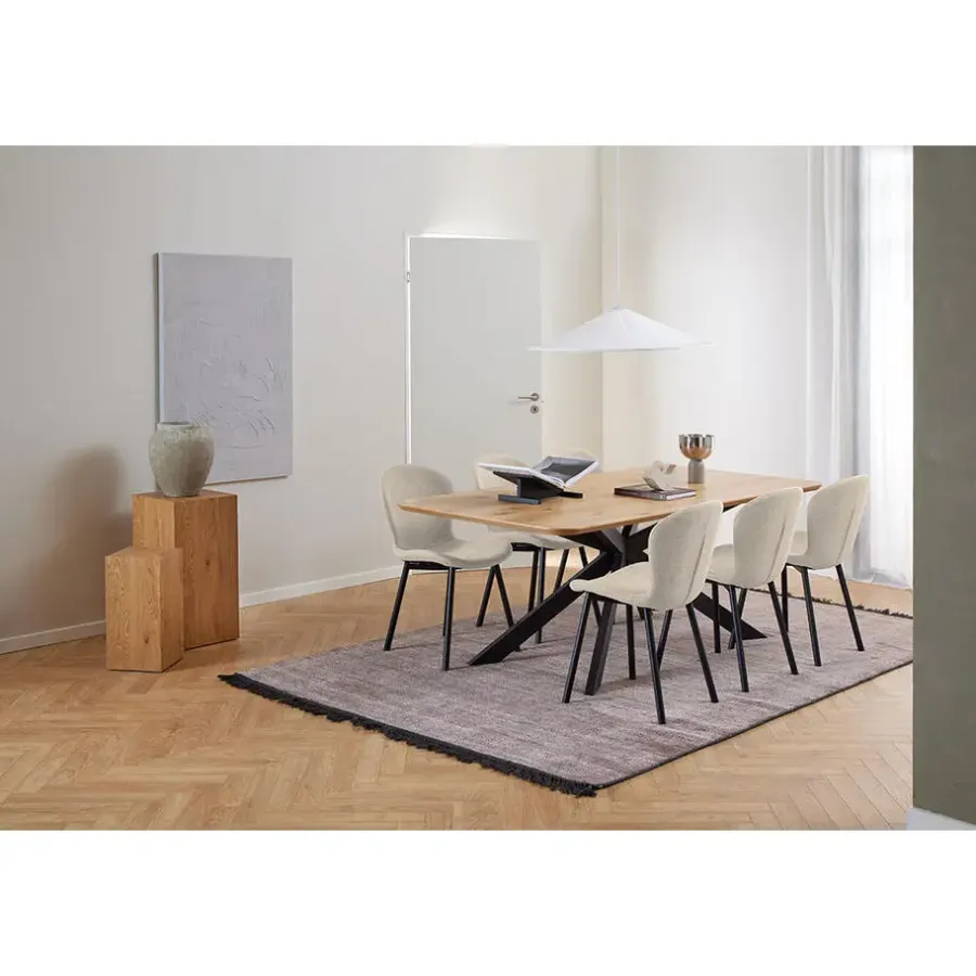 Giga Living Eettafel Naturel Eikenhout - 200x100x75cm - 6-8 personen - Dain