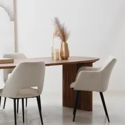 Ovale Eettafels-Giga Meubel Eettafel Naturel Mangohout - 4-6 Personen - 180x90x76cm - Aya