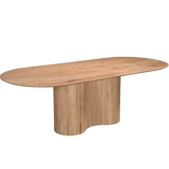 Ovale Eettafels-Giga Meubel Eettafel Naturel Mangohout - 240x100x77cm - Ava