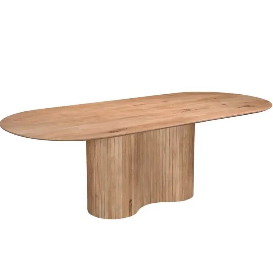 Ovale Eettafels-Giga Meubel Eettafel Naturel Mangohout - 240x100x77cm - Ava