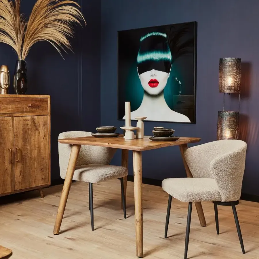 StarFurn Eettafel Naturel Mangohout - 90x90x76cm - Omaha