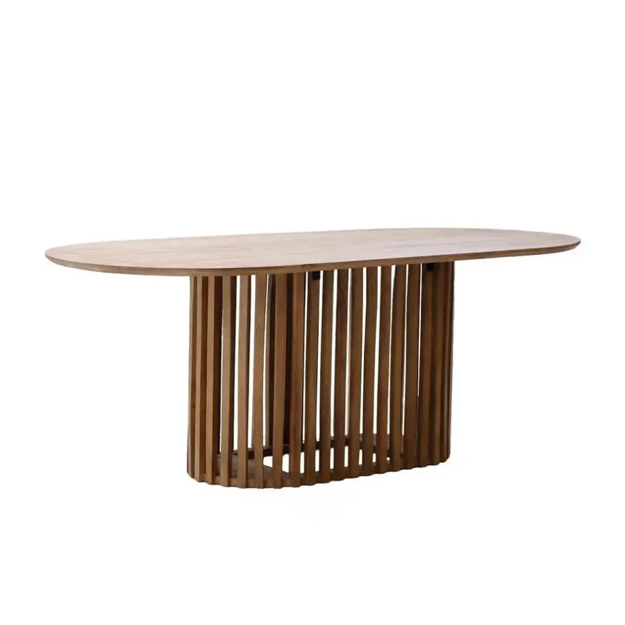 Giga Meubel Eettafel Naturel Mangohout - 200x110x76cm - 4-6 Personen - Ferran