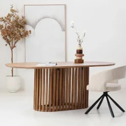 Giga Meubel Eettafel Naturel Mangohout - 200x110x76cm - 4-6 Personen - Ferran