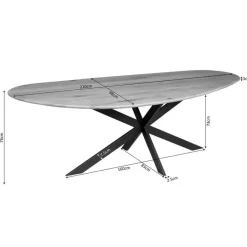 StarFurn Eettafel Organisch Bruin Eikenhout - 210x98x76cm - Cloud