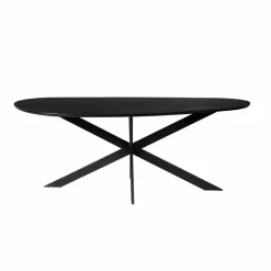 StarFurn Eettafel Organisch Zwart Hout - 180x84x76cm - Cloud