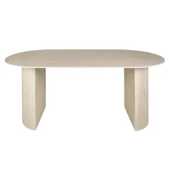 Ovale Eettafels-Giga Living Eettafel Ovaal - Travertin Beige - 180x90x77cm - Arch