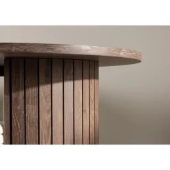 Fjôrd Eettafel Ovaal Bruin 200cm - Fineer - Scandinavisch - Tafel Härön