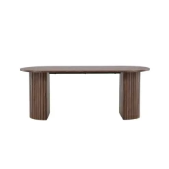 Fjôrd Eettafel Ovaal Bruin 200cm - Fineer - Scandinavisch - Tafel Härön