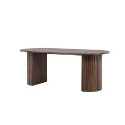 Fjôrd Eettafel Ovaal Bruin 200cm - Fineer - Scandinavisch - Tafel Härön