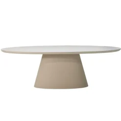 Giga Meubel Eettafel Ovaal 160cm - Beige Eco Composiet - Cleo