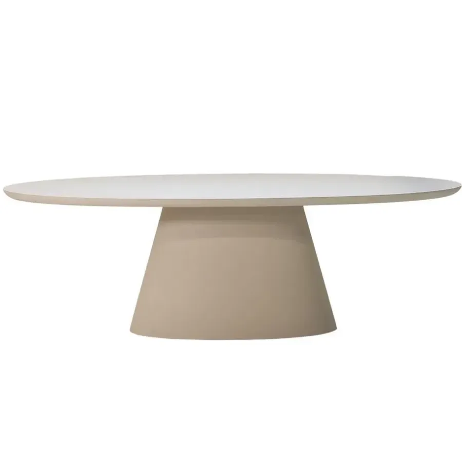 Giga Meubel Eettafel Ovaal 160cm - Beige Eco Composiet - Cleo
