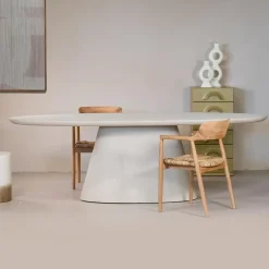 Giga Meubel Eettafel Ovaal 160cm - Beige Eco Composiet - Cleo