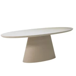 Giga Meubel Eettafel Ovaal 160cm - Beige Eco Composiet - Cleo