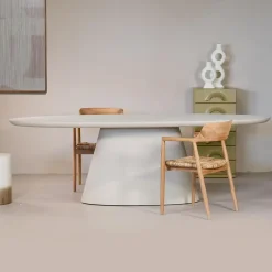 Giga Meubel Eettafel Ovaal 200cm - Beige Eco Composiet - Cleo