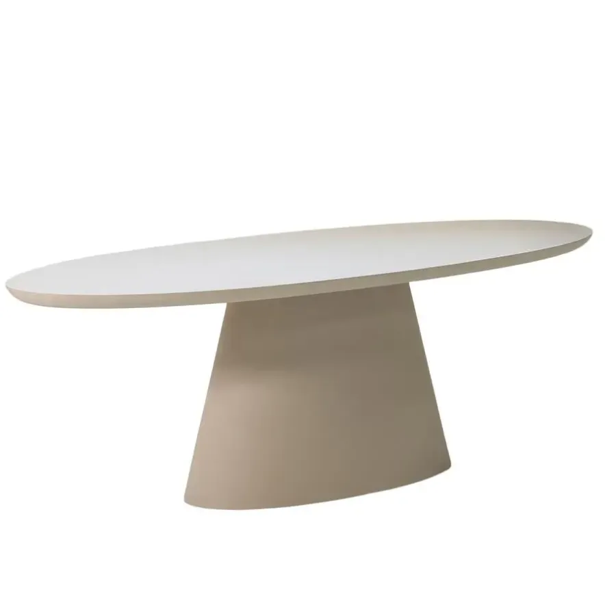 Giga Meubel Eettafel Ovaal 200cm - Beige Eco Composiet - Cleo
