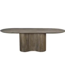 Giga Meubel Eettafel Ovaal 240cm - Bruin - Hout - Eettafel Ava
