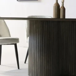 Giga Meubel Eettafel Ovaal 240cm - Bruin - Hout - Eettafel Ava