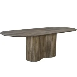 Ovale Eettafels-Giga Meubel Eettafel Ovaal 200cm - Bruin - Hout - Eettafel Ava