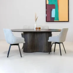 Ovale Eettafels-Giga Meubel Eettafel Ovaal 200cm - Bruin - Hout - Eettafel Ava