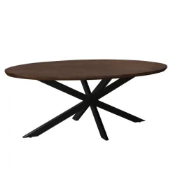 Ovale Eettafels-Livingfurn Eettafel Ovaal 240cm - Bruin Mangohout - Matrix-poot - Jesper