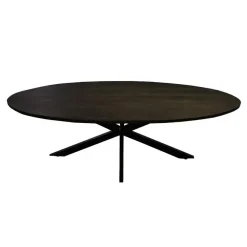 Ovale Eettafels-Livingfurn Eettafel Ovaal 240cm - Bruin Mangohout - Matrix-poot - Jesper