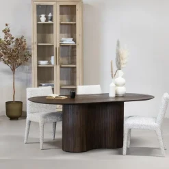 Ovale Eettafels-Giga Meubel Eettafel Ovaal 240cm - Donkerbruin - Hout - Tafel Ava