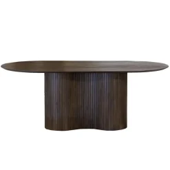 Ovale Eettafels-Giga Meubel Eettafel Ovaal 240cm - Donkerbruin - Hout - Tafel Ava