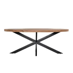 Ovale Eettafels-Giga Meubel Eettafel Ovaal 220cm - Mangohout Naturel - Matrix-Poot - Mansour