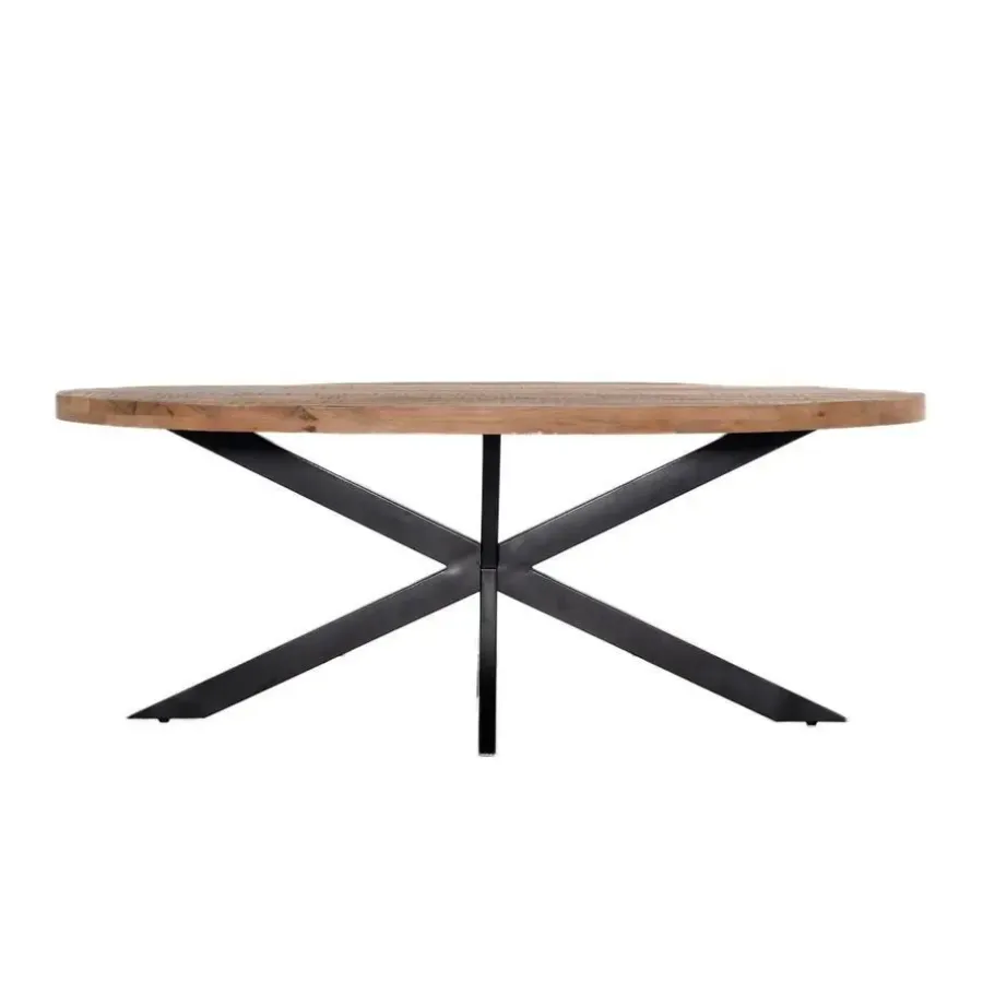 Ovale Eettafels-Giga Meubel Eettafel Ovaal 220cm - Mangohout Naturel - Matrix-Poot - Mansour