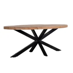 Ovale Eettafels-Giga Meubel Eettafel Ovaal 220cm - Mangohout Naturel - Matrix-Poot - Mansour