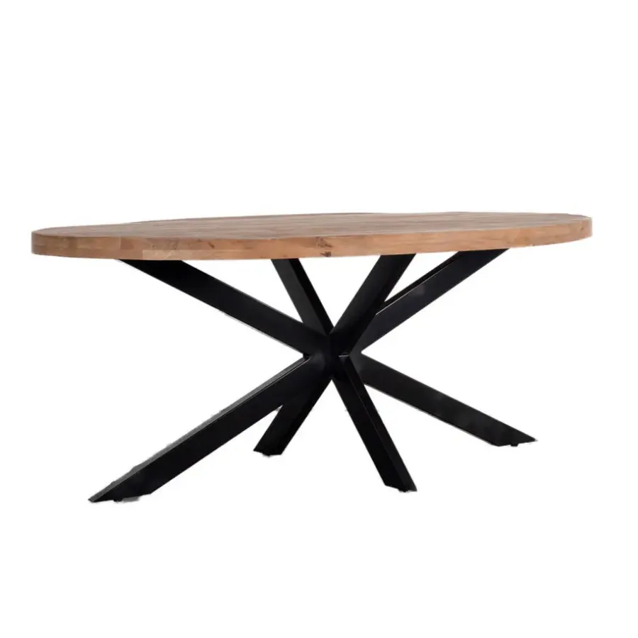 Ovale Eettafels-Giga Meubel Eettafel Ovaal 220cm - Mangohout Naturel - Matrix-Poot - Mansour