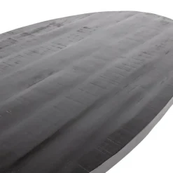 Giga Meubel Eettafel Ovaal 200cm - Mangohout Zwart - Matrix-Poot - Mansour