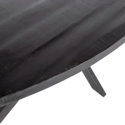 Giga Meubel Eettafel Ovaal 200cm - Mangohout Zwart - Matrix-Poot - Mansour