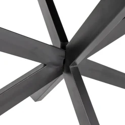 Giga Meubel Eettafel Ovaal 200cm - Mangohout Zwart - Matrix-Poot - Mansour
