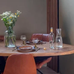 Giga Meubel Eettafel Ovaal 160cm - Mangohout Naturel - Matrix-Poot - Mansour