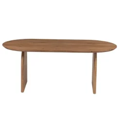 Giga Meubel Eettafel Ovaal 240cm - Naturel - Mangohout - Eettafel Daan